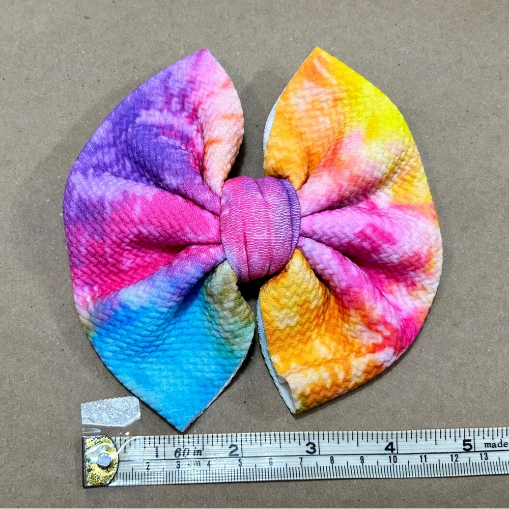 Handmade Large multicolor Clip On Hair Bow for girls, NEW